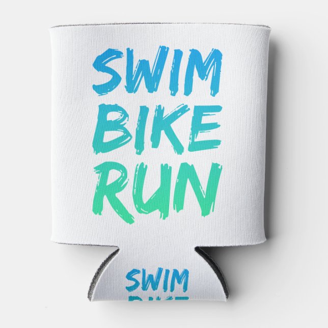 Swim Bike Run great design Can Cooler (Front)
