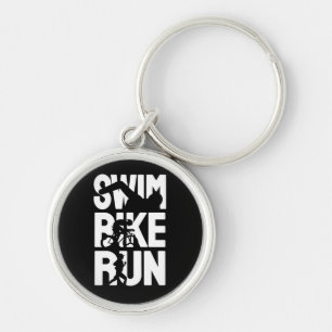Swim Bike Run Key Ring