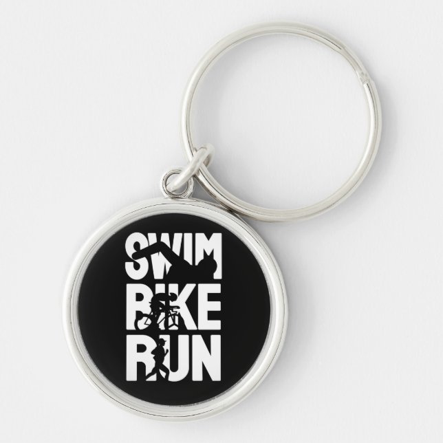 Swim Bike Run Key Ring (Front)