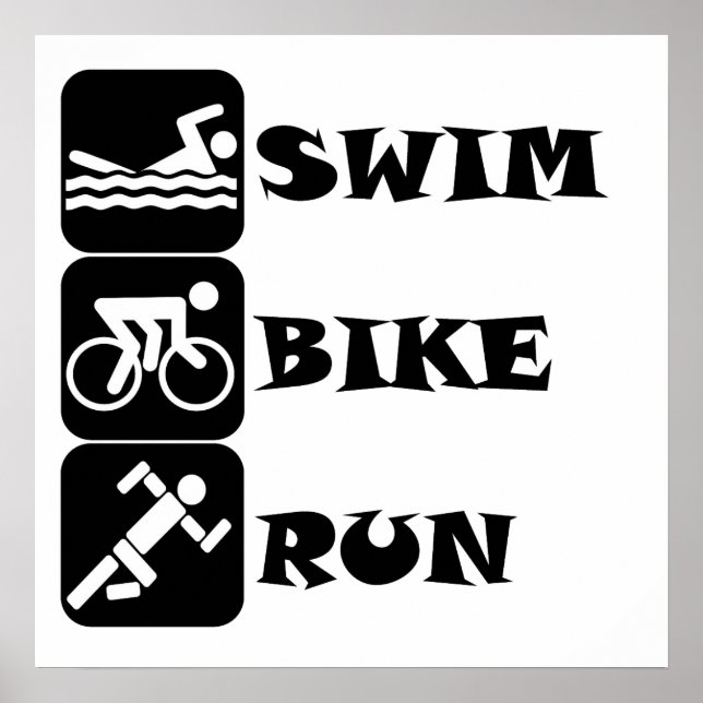 Swim Bike Run Poster (Front)