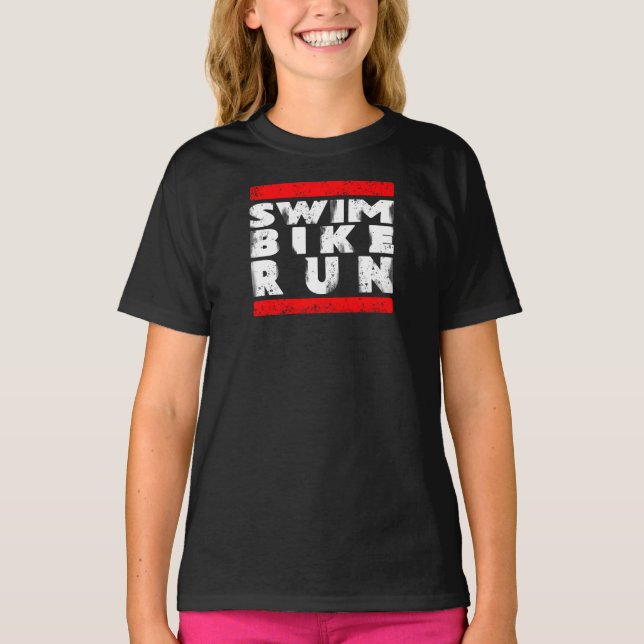 SWIM BIKE RUN  T-Shirt (Front)