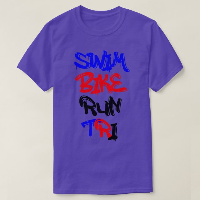 Swim Bike Run Tri 2 T-Shirt (Design Front)