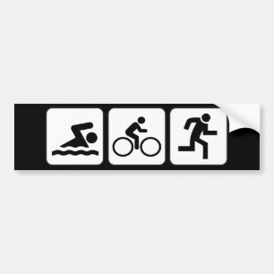 Swim, Bike, Run - Triathlon Bumper Sticker