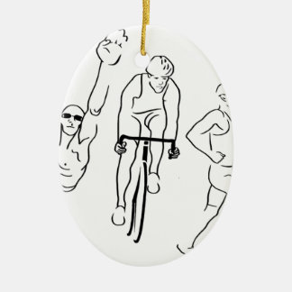 Swim Bike Run Triathlon Ceramic Tree Decoration