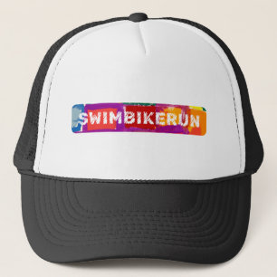 Swim Bike Run, Triathlon cool design Trucker Hat