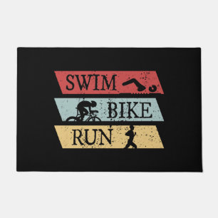 Swim Bike Run Triathlon Doormat