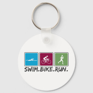 swim bike run (triathlon) key ring