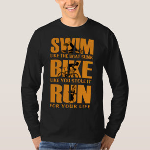 Swim Bike Run Triathlon Mens Suit Triathlon Suits T-Shirt