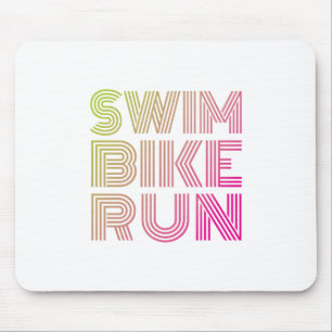 Swim Bike Run, Triathlon Mouse Pad