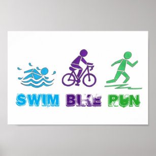 Swim Bike Run Triathlon Race Triathlete Poster