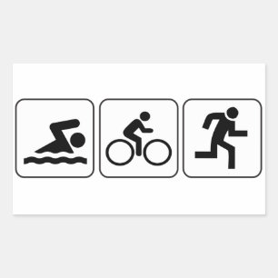 Swim, Bike, Run - Triathlon Rectangular Sticker