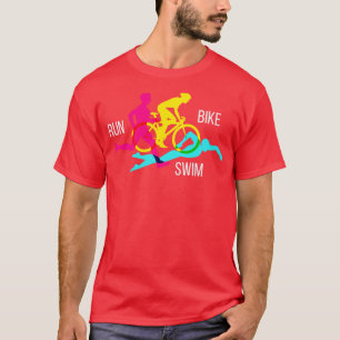 Swim Bike Run Triathlon Sport Athlete Marathon T-Shirt