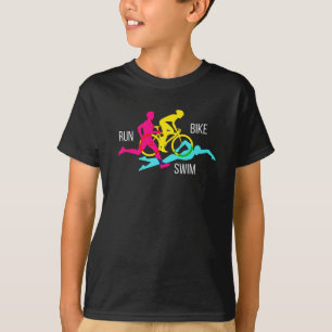Swim Bike Run Triathlon Sport Athlete Marathon T-Shirt