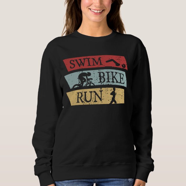 Swim Bike Run Triathlon Sweatshirt (Front)