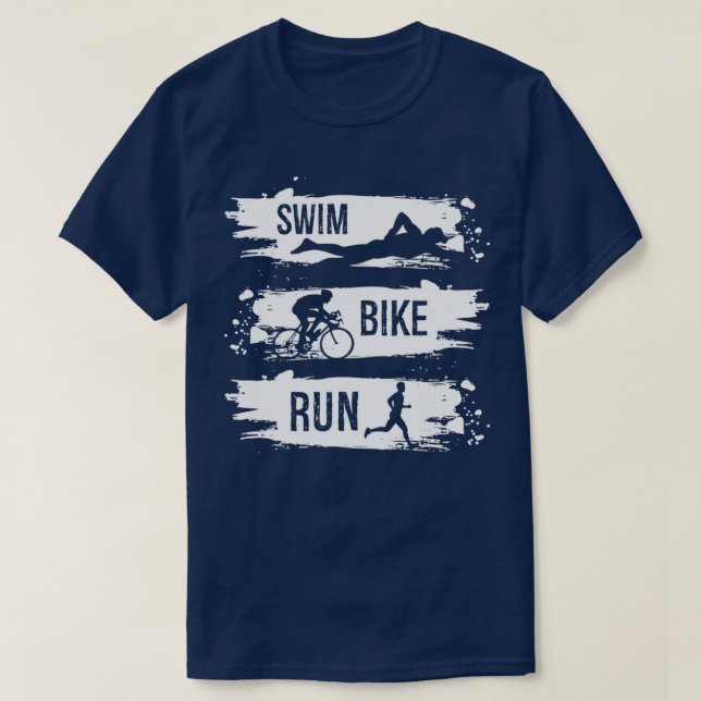 Swim bike run triathlon swimming 2 T-Shirt (Design Front)