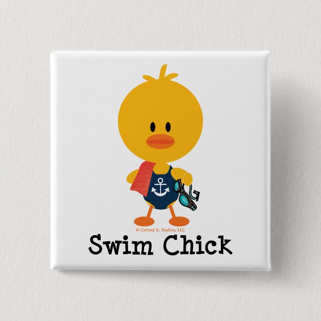 Swim Chick 15 Cm Square Badge (Front)