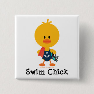 Swim Chick 15 Cm Square Badge