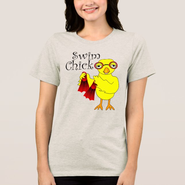 Swim Chick Text Tri-Blend Shirt (Front)