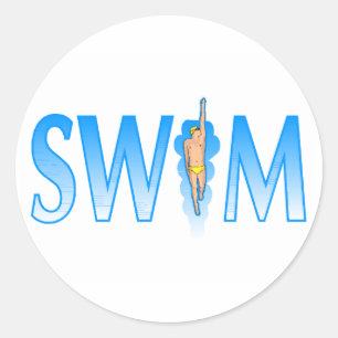 Swim Classic Round Sticker