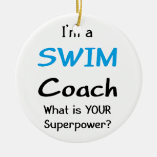 swim coach ceramic ornament
