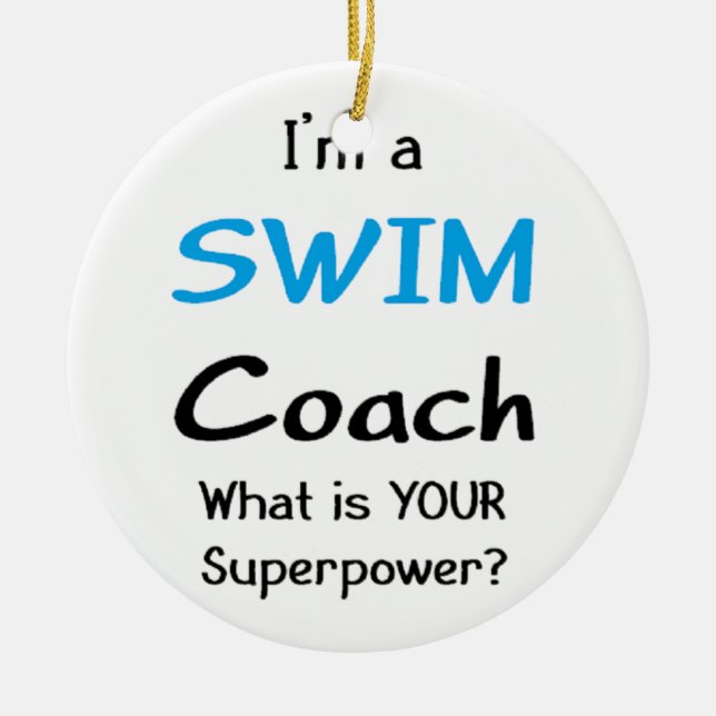 swim coach ceramic ornament (Front)