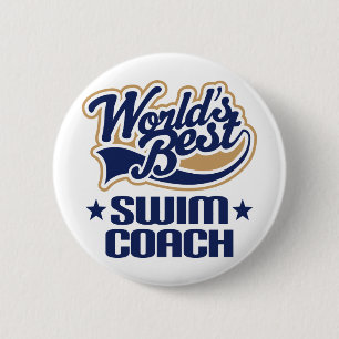 Swim Coach Gift 6 Cm Round Badge