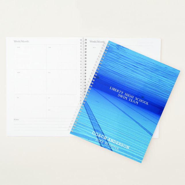 Swim Coach Swimming Team Sports Personalised Planner (Display)