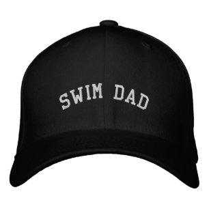 Swim Dad Embroidered White Trucker Hat