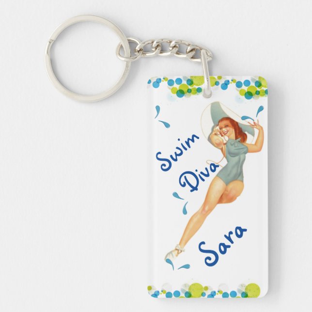 Swim Diva Photo Keychain (Front)
