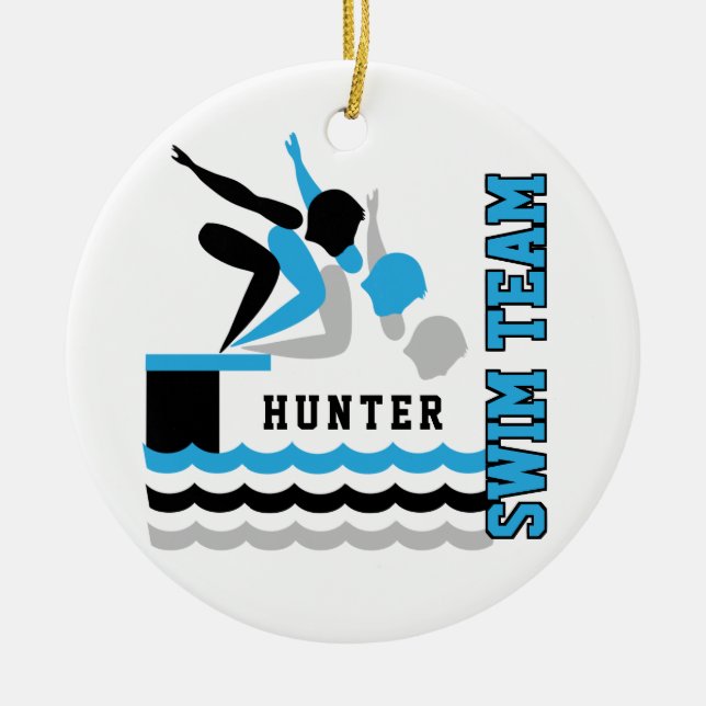 Swim / Dive Team - Baby Blue -Boy Ceramic Ornament (Front)