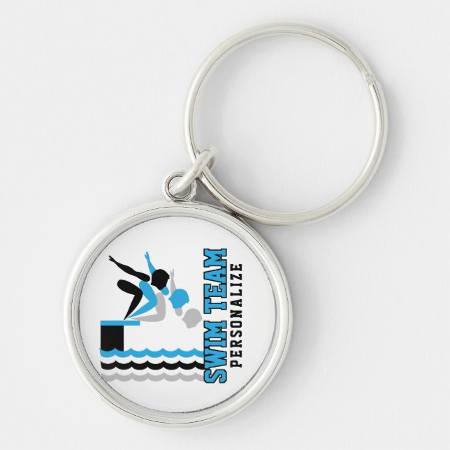 Swim Dive Team - Baby Blue - Boy Key Ring (Front)