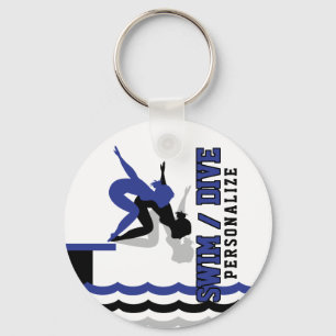 Swim Dive Team - Dark Blue and Black Key Ring