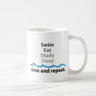 Swim, eat, study, sleep ... rinse and repeat coffee mug