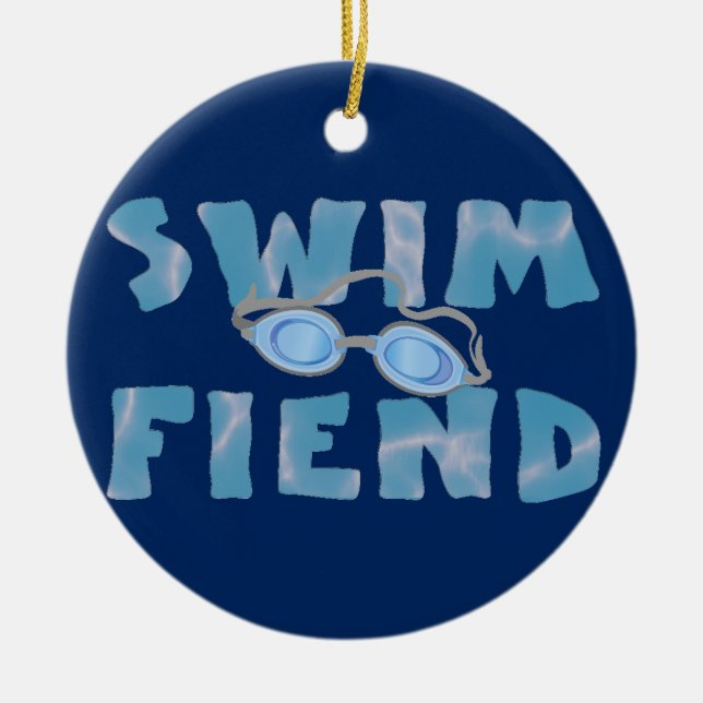 Swim Fiend - Swimming Ornament (Front)