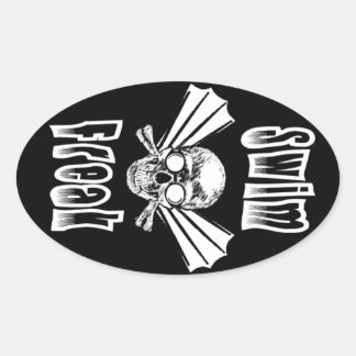 Swim Freak oval sticker