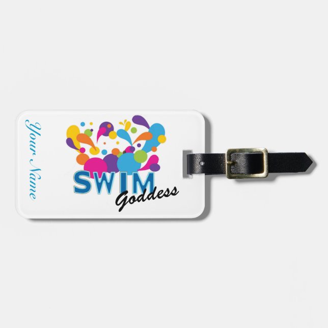 Swim Goddess Bag Tag (Front Horizontal)
