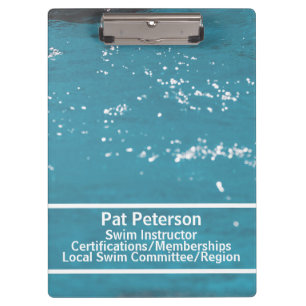 Swim Instructor Water Polo Dive Pool Template Clipboard