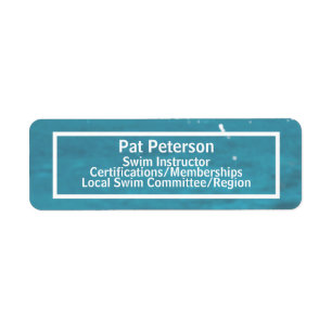 Swim Instructor Water Polo Dive Pool Template Return Address Label