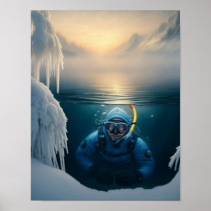 Swim like the fish do in winter Poster
