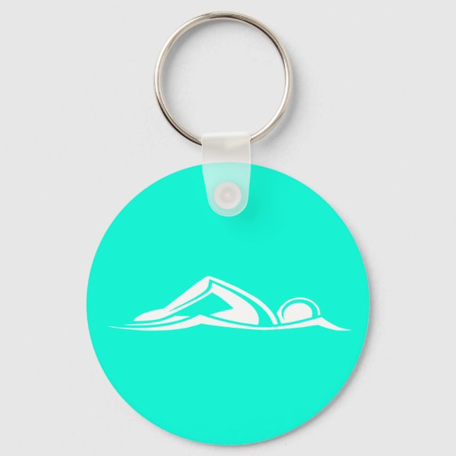 Swim Logo Keychain Turquoise (Front)