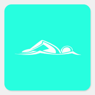 Swim Logo Sticker Turquoise