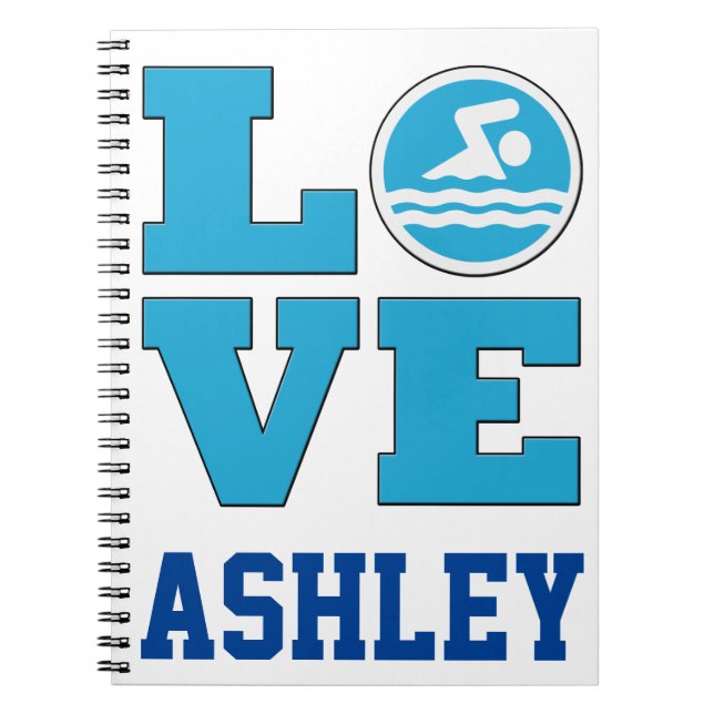 Swim Love Notebook for Competitive Swimmers and Sw (Front)