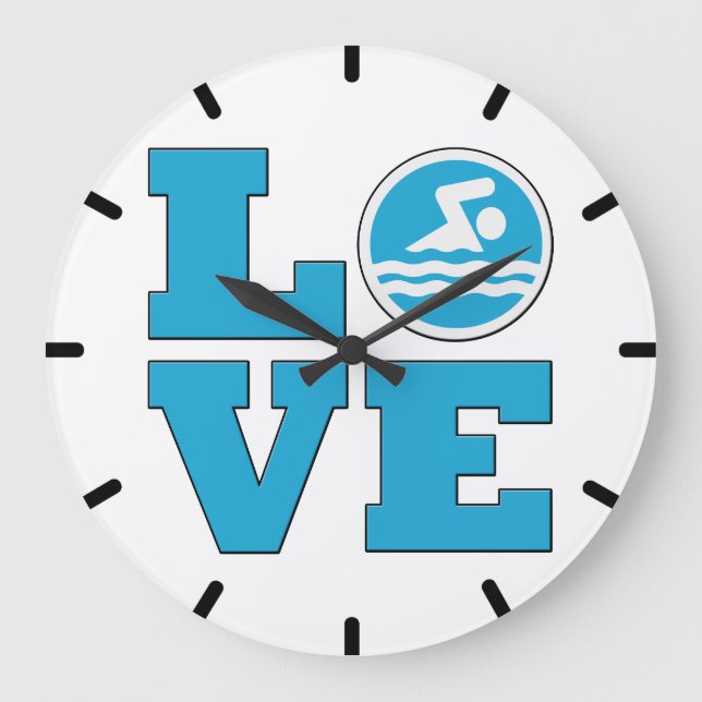 Swim Love Wall Clock (Front)