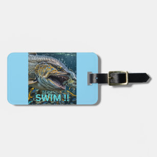 Swim !! luggage tag