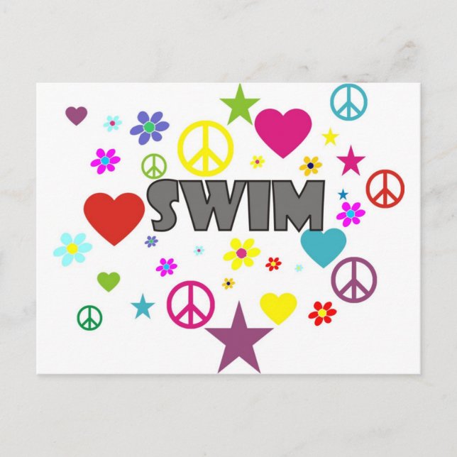 Swim Mixed Graphics Postcard (Front)