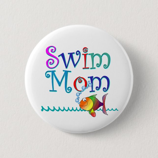 Swim Mum 6 Cm Round Badge (Front)