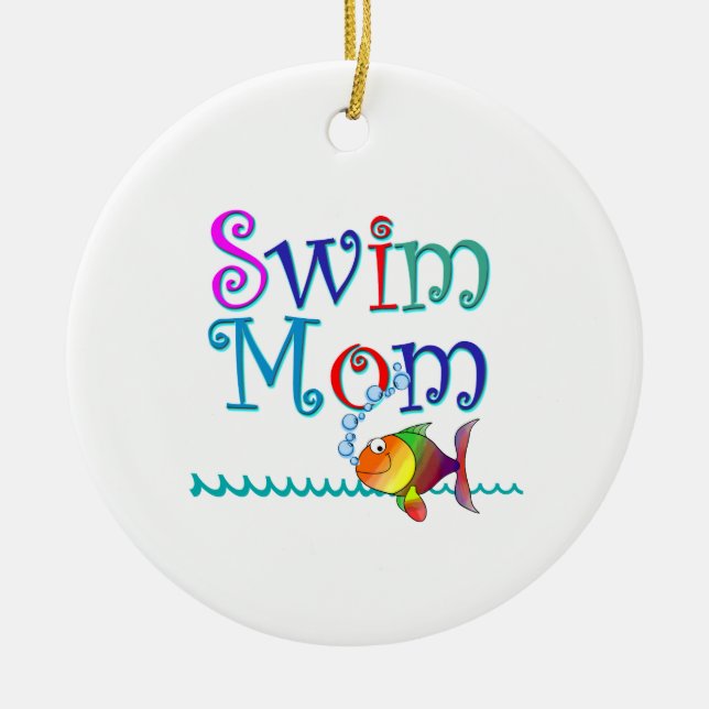 Swim Mum Ceramic Tree Decoration (Front)