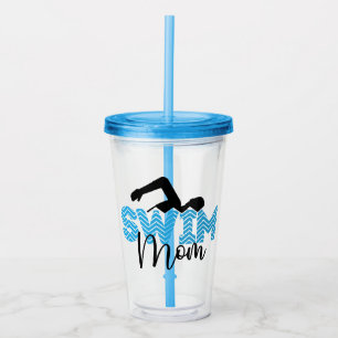 Swim Mum Modern Typography Sport Acrylic Tumbler
