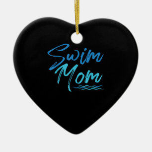 Swim Mum Swimming Funny Cute Gift Ceramic Ornament