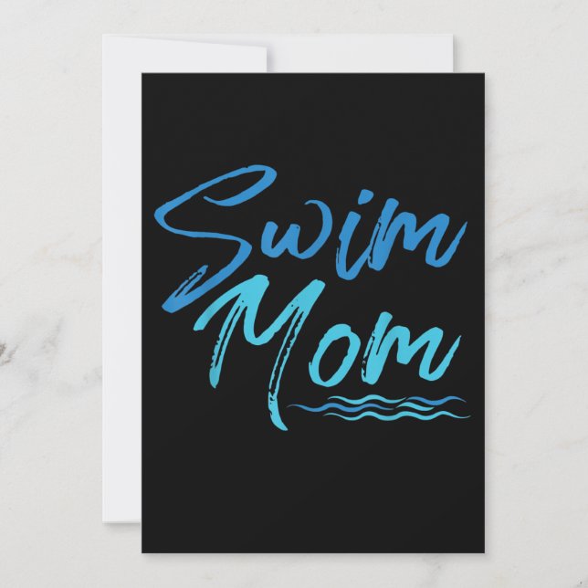 Swim Mum Swimming Funny Cute Gift Holiday Card (Front)